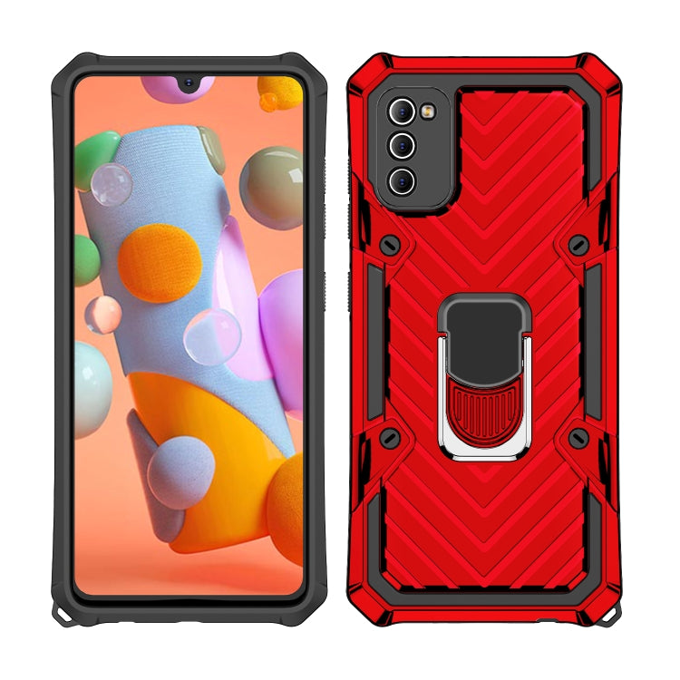 For Samsung Galaxy A41 Cool Armor PC + TPU Shockproof Case with 360 Degree Rotation Ring Holder