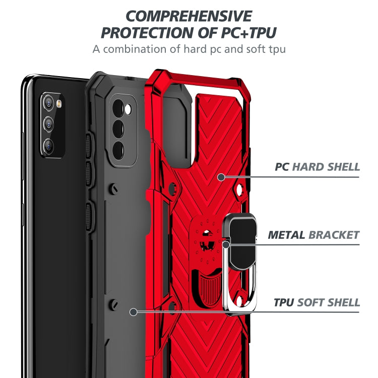 For Samsung Galaxy A41 Cool Armor PC + TPU Shockproof Case with 360 Degree Rotation Ring Holder
