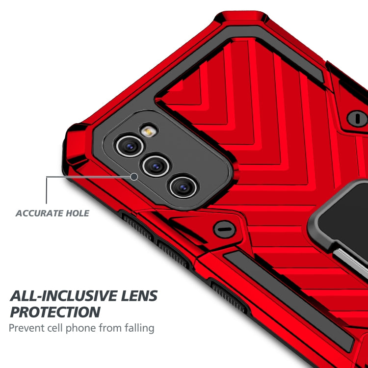 For Samsung Galaxy A41 Cool Armor PC + TPU Shockproof Case with 360 Degree Rotation Ring Holder