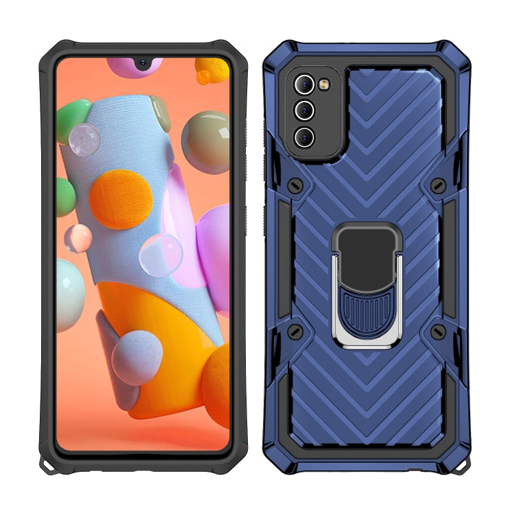 For Samsung Galaxy A41 Cool Armor PC + TPU Shockproof Case with 360 Degree Rotation Ring Holder