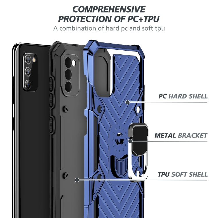 For Samsung Galaxy A41 Cool Armor PC + TPU Shockproof Case with 360 Degree Rotation Ring Holder