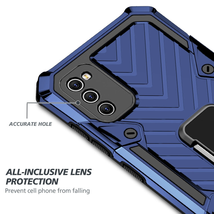 For Samsung Galaxy A41 Cool Armor PC + TPU Shockproof Case with 360 Degree Rotation Ring Holder