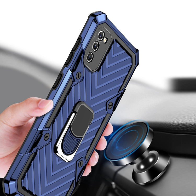 For Samsung Galaxy A41 Cool Armor PC + TPU Shockproof Case with 360 Degree Rotation Ring Holder