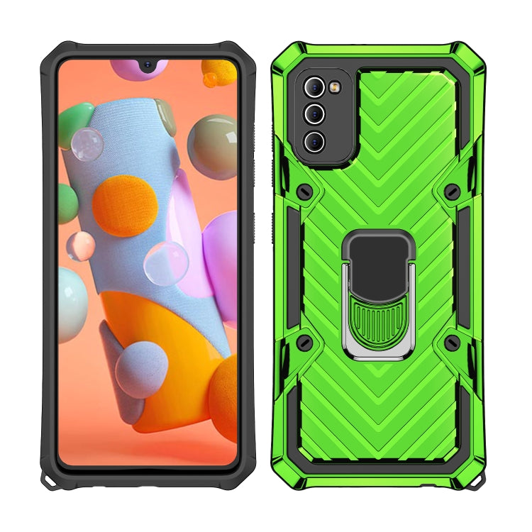 For Samsung Galaxy A41 Cool Armor PC + TPU Shockproof Case with 360 Degree Rotation Ring Holder