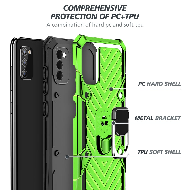 For Samsung Galaxy A41 Cool Armor PC + TPU Shockproof Case with 360 Degree Rotation Ring Holder