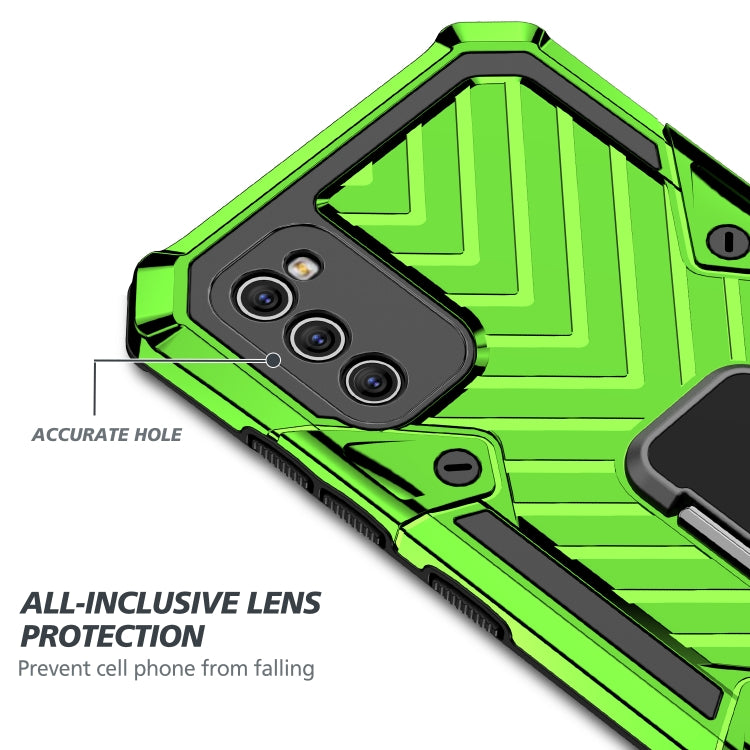 For Samsung Galaxy A41 Cool Armor PC + TPU Shockproof Case with 360 Degree Rotation Ring Holder