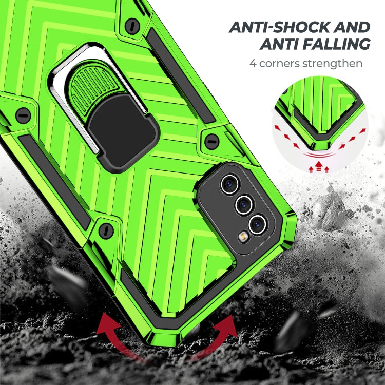 For Samsung Galaxy A41 Cool Armor PC + TPU Shockproof Case with 360 Degree Rotation Ring Holder