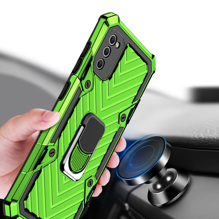 For Samsung Galaxy A41 Cool Armor PC + TPU Shockproof Case with 360 Degree Rotation Ring Holder