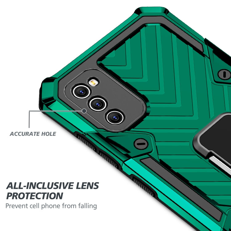 For Samsung Galaxy A41 Cool Armor PC + TPU Shockproof Case with 360 Degree Rotation Ring Holder