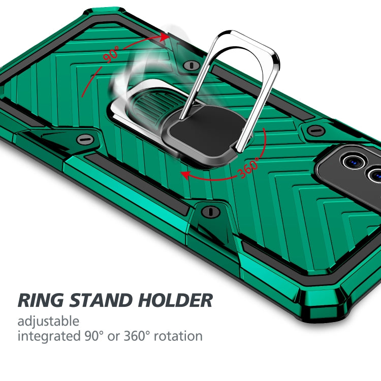 For Samsung Galaxy A41 Cool Armor PC + TPU Shockproof Case with 360 Degree Rotation Ring Holder