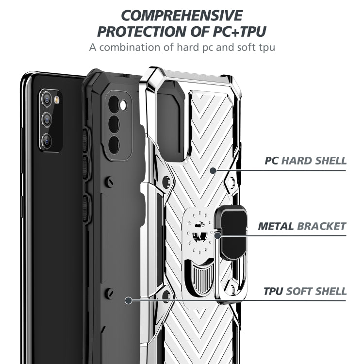 For Samsung Galaxy A41 Cool Armor PC + TPU Shockproof Case with 360 Degree Rotation Ring Holder