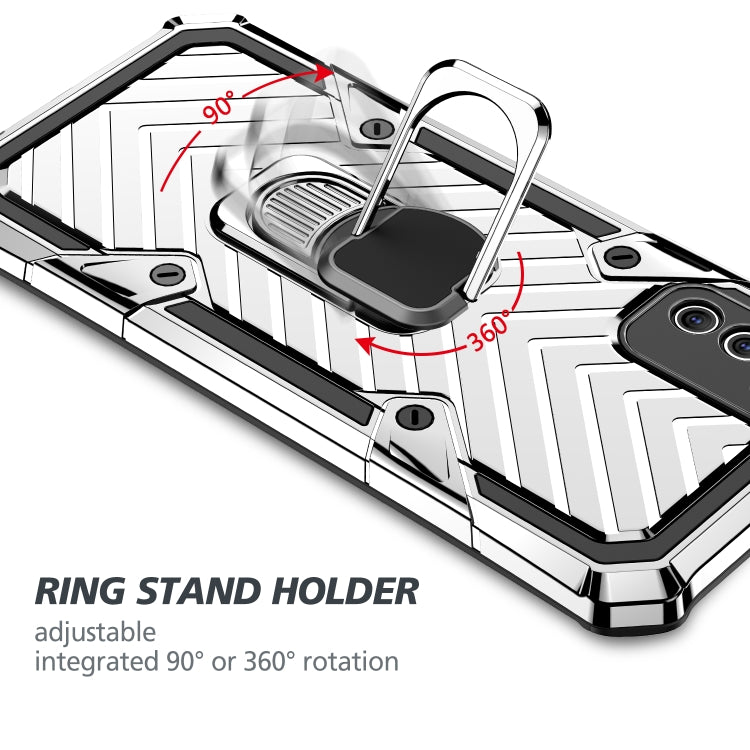 For Samsung Galaxy A41 Cool Armor PC + TPU Shockproof Case with 360 Degree Rotation Ring Holder