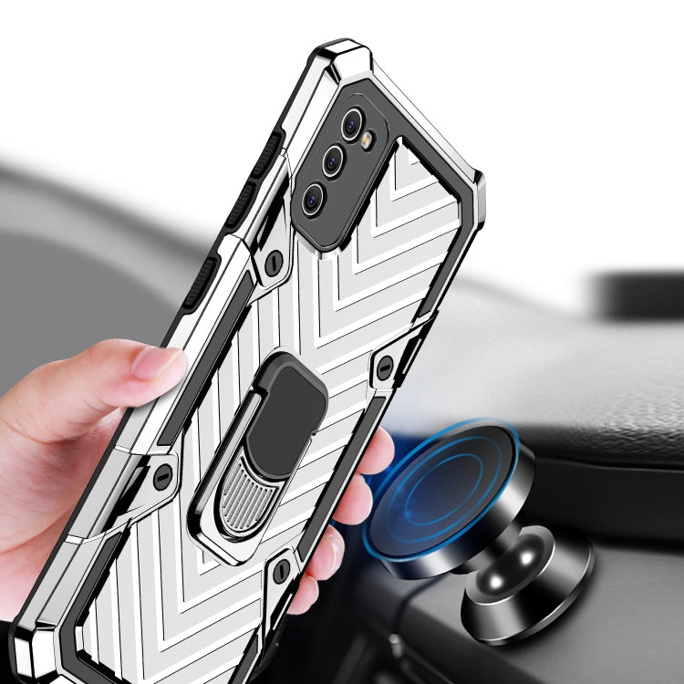 For Samsung Galaxy A41 Cool Armor PC + TPU Shockproof Case with 360 Degree Rotation Ring Holder