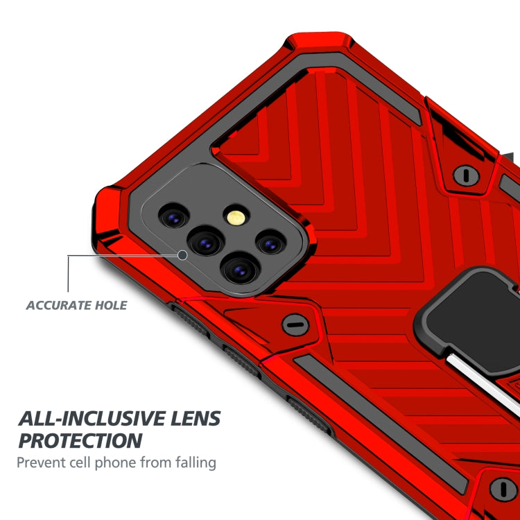 For Samsung Galaxy A51 Cool Armor PC + TPU Shockproof Case with 360 Degree Rotation Ring Holder