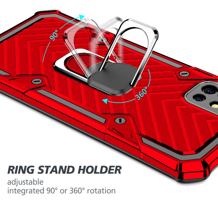 For Samsung Galaxy A51 Cool Armor PC + TPU Shockproof Case with 360 Degree Rotation Ring Holder