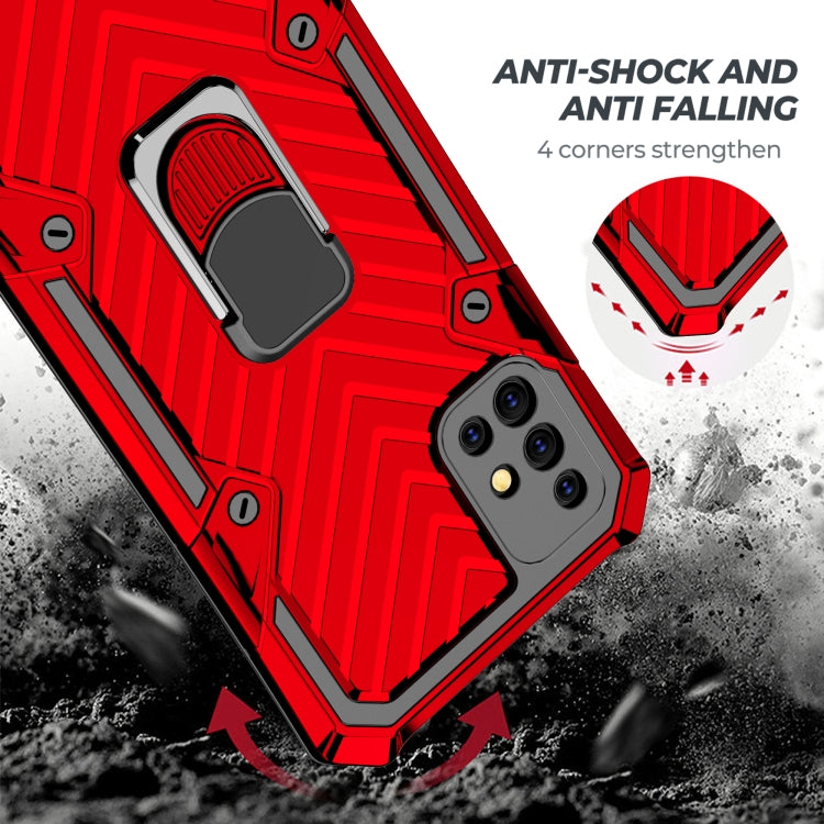 For Samsung Galaxy A51 Cool Armor PC + TPU Shockproof Case with 360 Degree Rotation Ring Holder