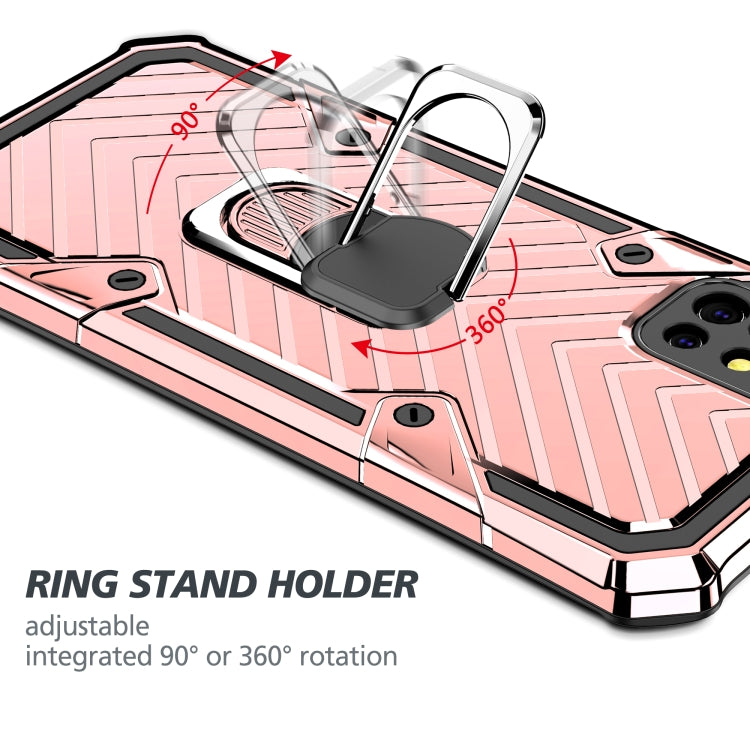 For Samsung Galaxy A51 Cool Armor PC + TPU Shockproof Case with 360 Degree Rotation Ring Holder