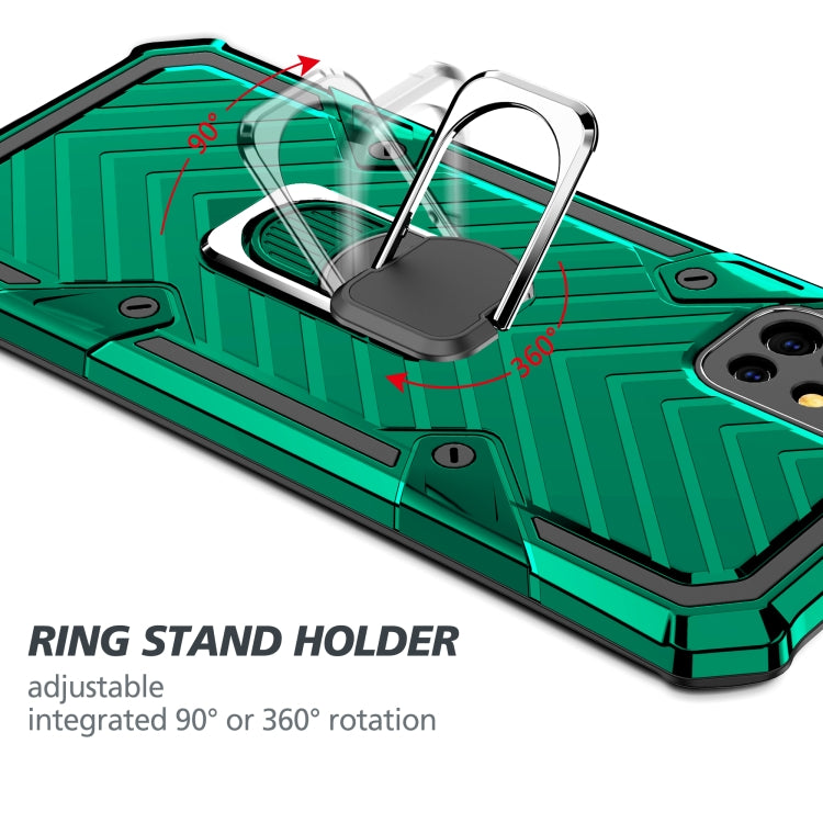 For Samsung Galaxy A51 Cool Armor PC + TPU Shockproof Case with 360 Degree Rotation Ring Holder