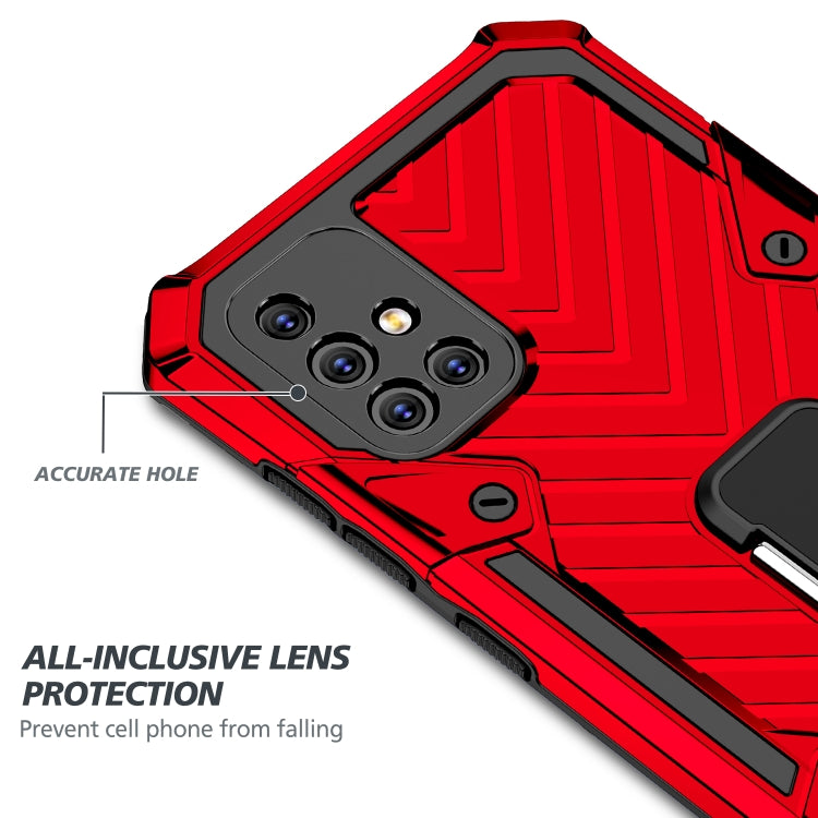 For Samsung Galaxy A71 Cool Armor PC + TPU Shockproof Case with 360 Degree Rotation Ring Holder