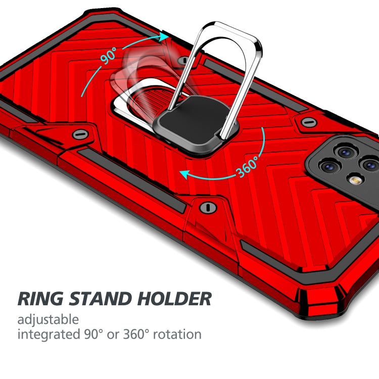 For Samsung Galaxy A71 Cool Armor PC + TPU Shockproof Case with 360 Degree Rotation Ring Holder