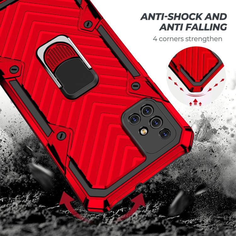 For Samsung Galaxy A71 Cool Armor PC + TPU Shockproof Case with 360 Degree Rotation Ring Holder