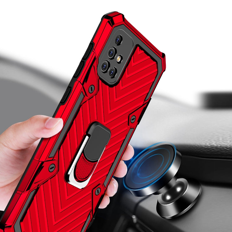 For Samsung Galaxy A71 Cool Armor PC + TPU Shockproof Case with 360 Degree Rotation Ring Holder