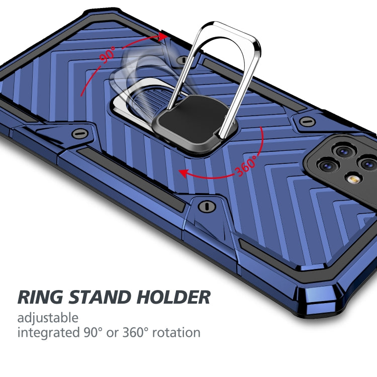 For Samsung Galaxy A71 Cool Armor PC + TPU Shockproof Case with 360 Degree Rotation Ring Holder