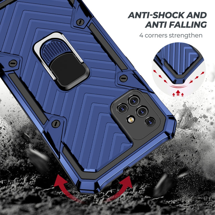 For Samsung Galaxy A71 Cool Armor PC + TPU Shockproof Case with 360 Degree Rotation Ring Holder