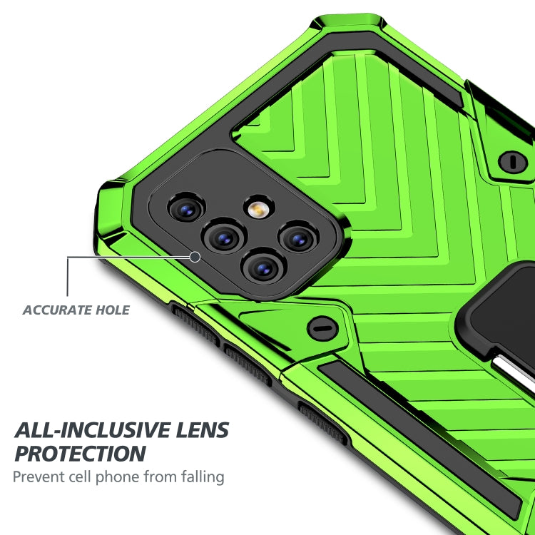For Samsung Galaxy A71 Cool Armor PC + TPU Shockproof Case with 360 Degree Rotation Ring Holder