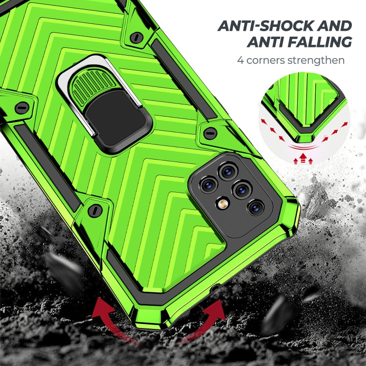 For Samsung Galaxy A71 Cool Armor PC + TPU Shockproof Case with 360 Degree Rotation Ring Holder