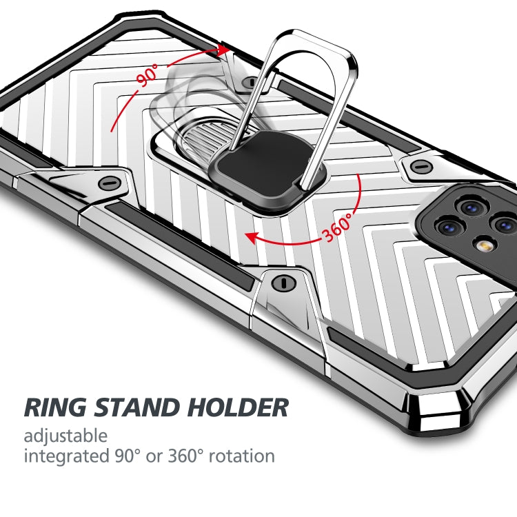 For Samsung Galaxy A71 Cool Armor PC + TPU Shockproof Case with 360 Degree Rotation Ring Holder