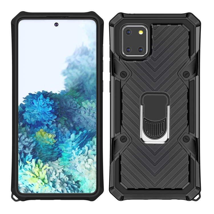 For Samsung Galaxy A81 Cool Armor PC + TPU Shockproof Case with 360 Degree Rotation Ring Holder