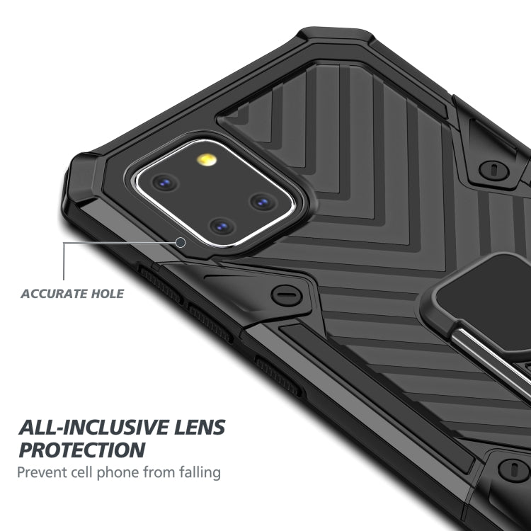 For Samsung Galaxy A81 Cool Armor PC + TPU Shockproof Case with 360 Degree Rotation Ring Holder