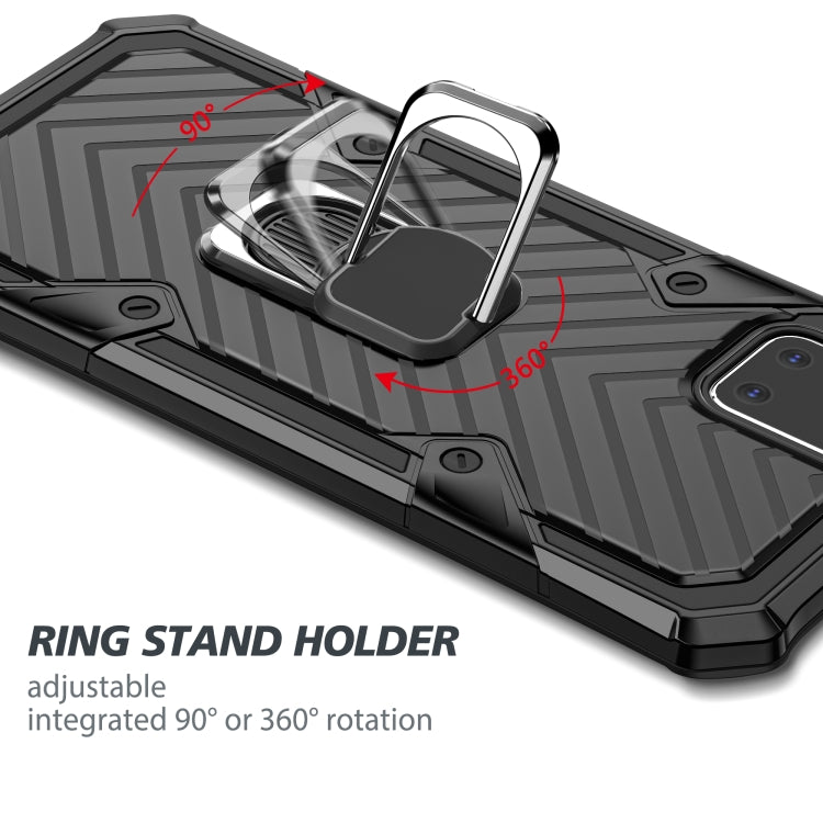For Samsung Galaxy A81 Cool Armor PC + TPU Shockproof Case with 360 Degree Rotation Ring Holder