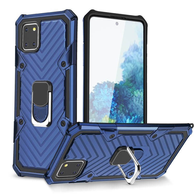 For Samsung Galaxy A81 Cool Armor PC + TPU Shockproof Case with 360 Degree Rotation Ring Holder