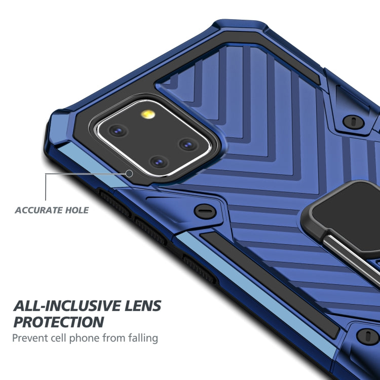 For Samsung Galaxy A81 Cool Armor PC + TPU Shockproof Case with 360 Degree Rotation Ring Holder