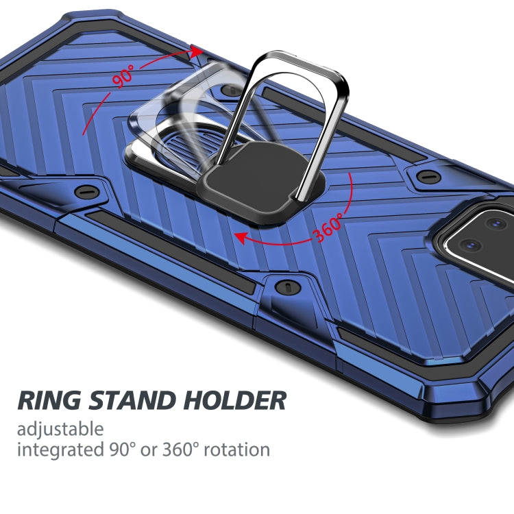 For Samsung Galaxy A81 Cool Armor PC + TPU Shockproof Case with 360 Degree Rotation Ring Holder