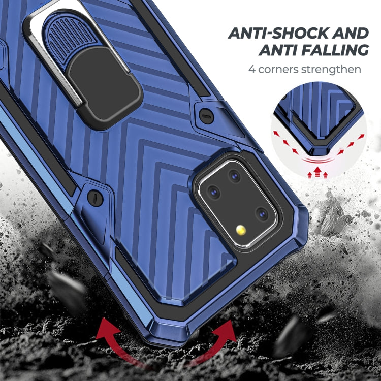 For Samsung Galaxy A81 Cool Armor PC + TPU Shockproof Case with 360 Degree Rotation Ring Holder