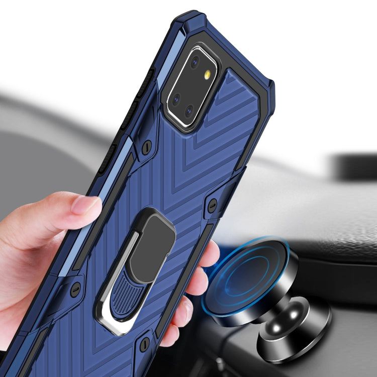 For Samsung Galaxy A81 Cool Armor PC + TPU Shockproof Case with 360 Degree Rotation Ring Holder