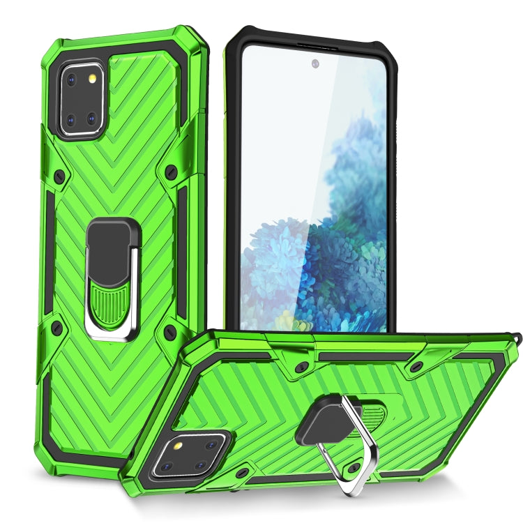 For Samsung Galaxy A81 Cool Armor PC + TPU Shockproof Case with 360 Degree Rotation Ring Holder