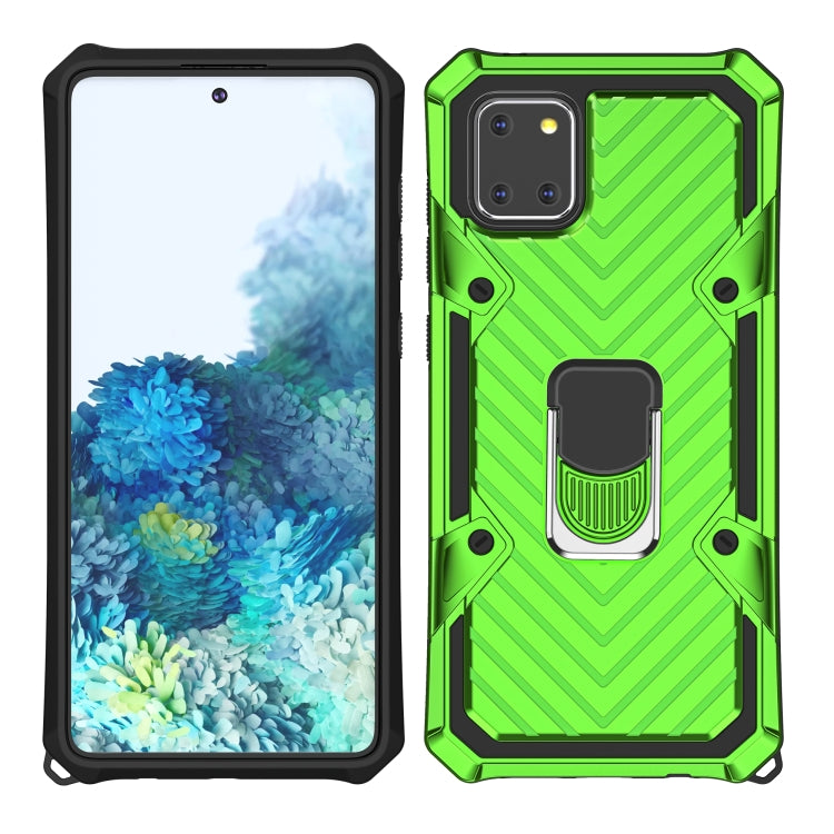 For Samsung Galaxy A81 Cool Armor PC + TPU Shockproof Case with 360 Degree Rotation Ring Holder