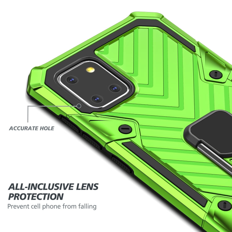 For Samsung Galaxy A81 Cool Armor PC + TPU Shockproof Case with 360 Degree Rotation Ring Holder