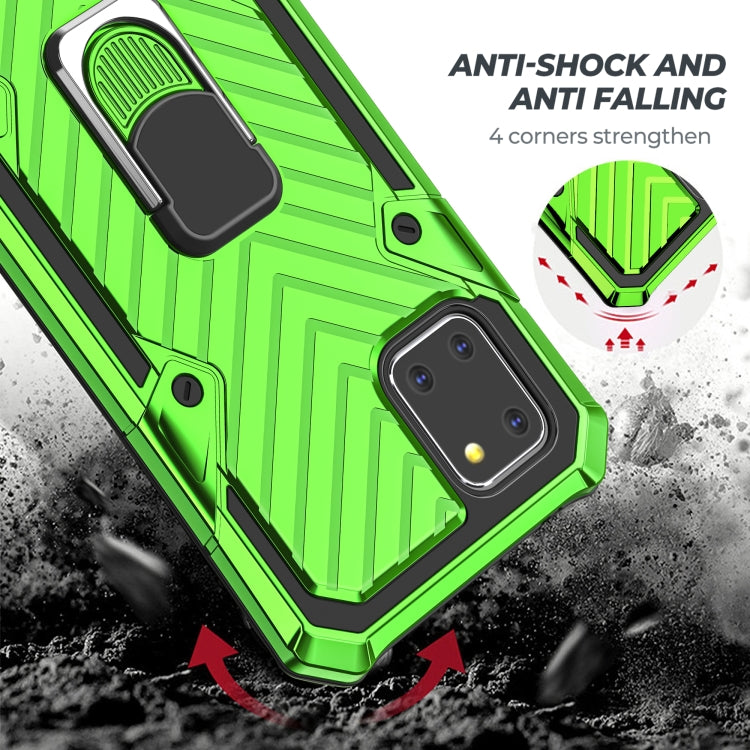 For Samsung Galaxy A81 Cool Armor PC + TPU Shockproof Case with 360 Degree Rotation Ring Holder