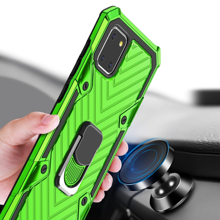 For Samsung Galaxy A81 Cool Armor PC + TPU Shockproof Case with 360 Degree Rotation Ring Holder