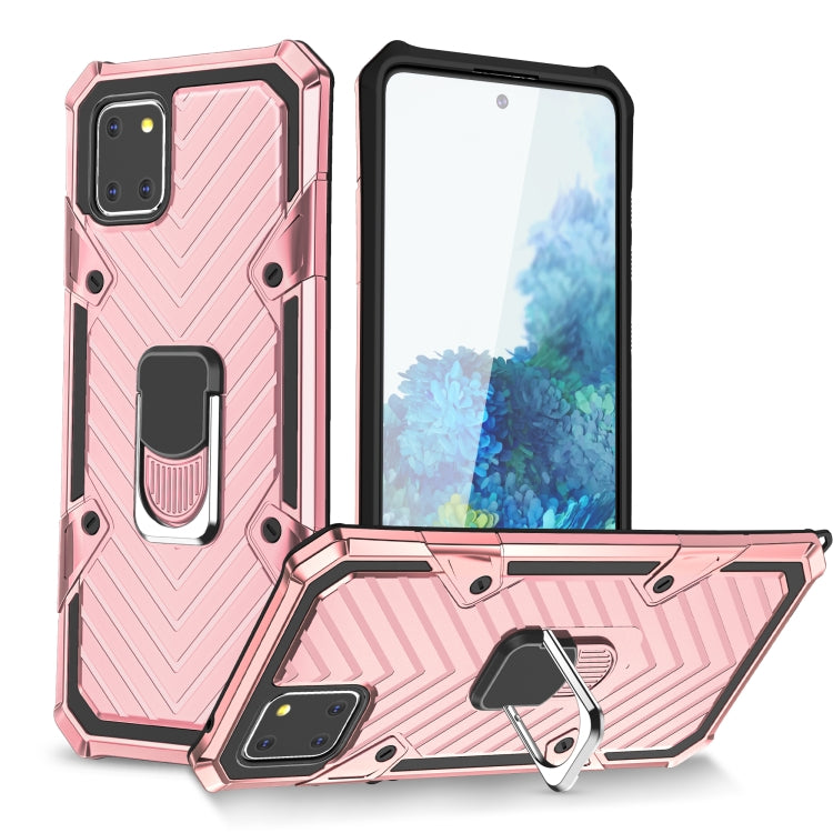 For Samsung Galaxy A81 Cool Armor PC + TPU Shockproof Case with 360 Degree Rotation Ring Holder