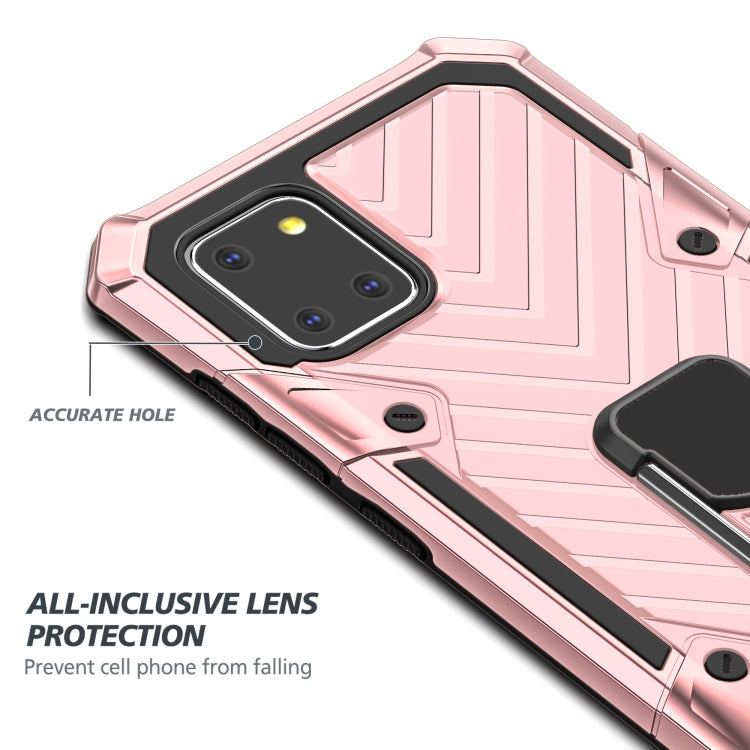 For Samsung Galaxy A81 Cool Armor PC + TPU Shockproof Case with 360 Degree Rotation Ring Holder