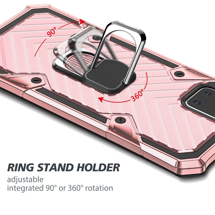 For Samsung Galaxy A81 Cool Armor PC + TPU Shockproof Case with 360 Degree Rotation Ring Holder