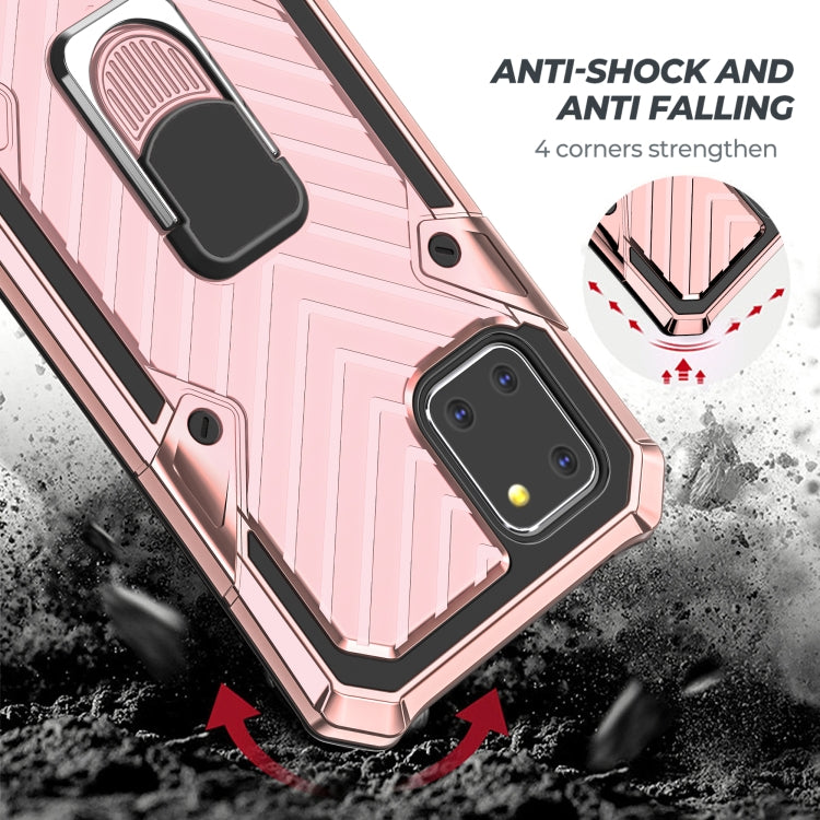 For Samsung Galaxy A81 Cool Armor PC + TPU Shockproof Case with 360 Degree Rotation Ring Holder