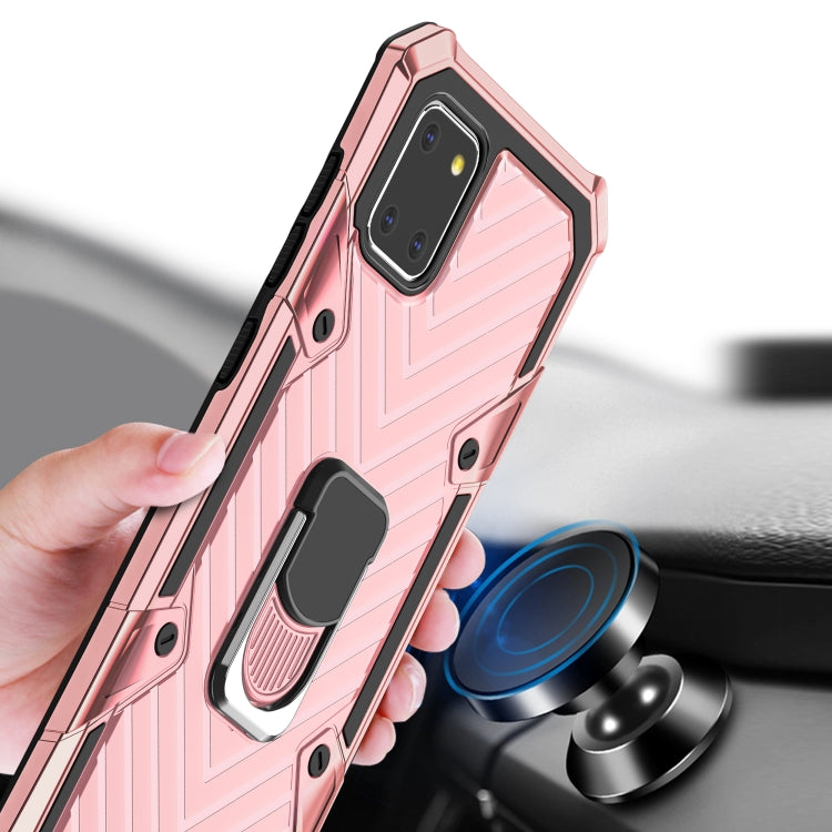 For Samsung Galaxy A81 Cool Armor PC + TPU Shockproof Case with 360 Degree Rotation Ring Holder