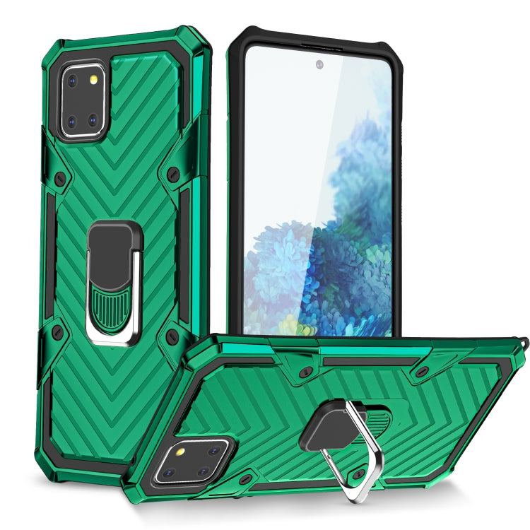 For Samsung Galaxy A81 Cool Armor PC + TPU Shockproof Case with 360 Degree Rotation Ring Holder
